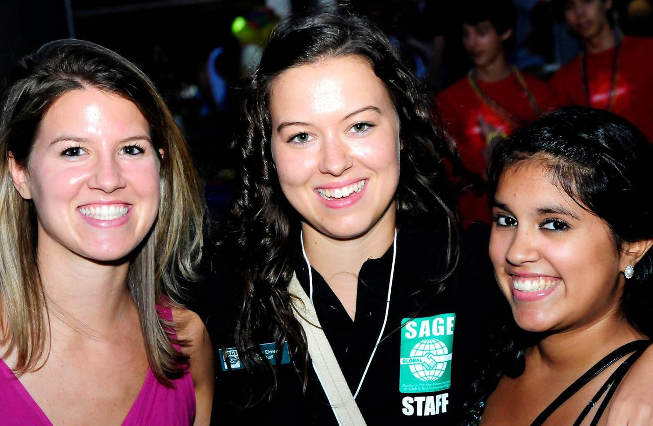 Students working on their business projects